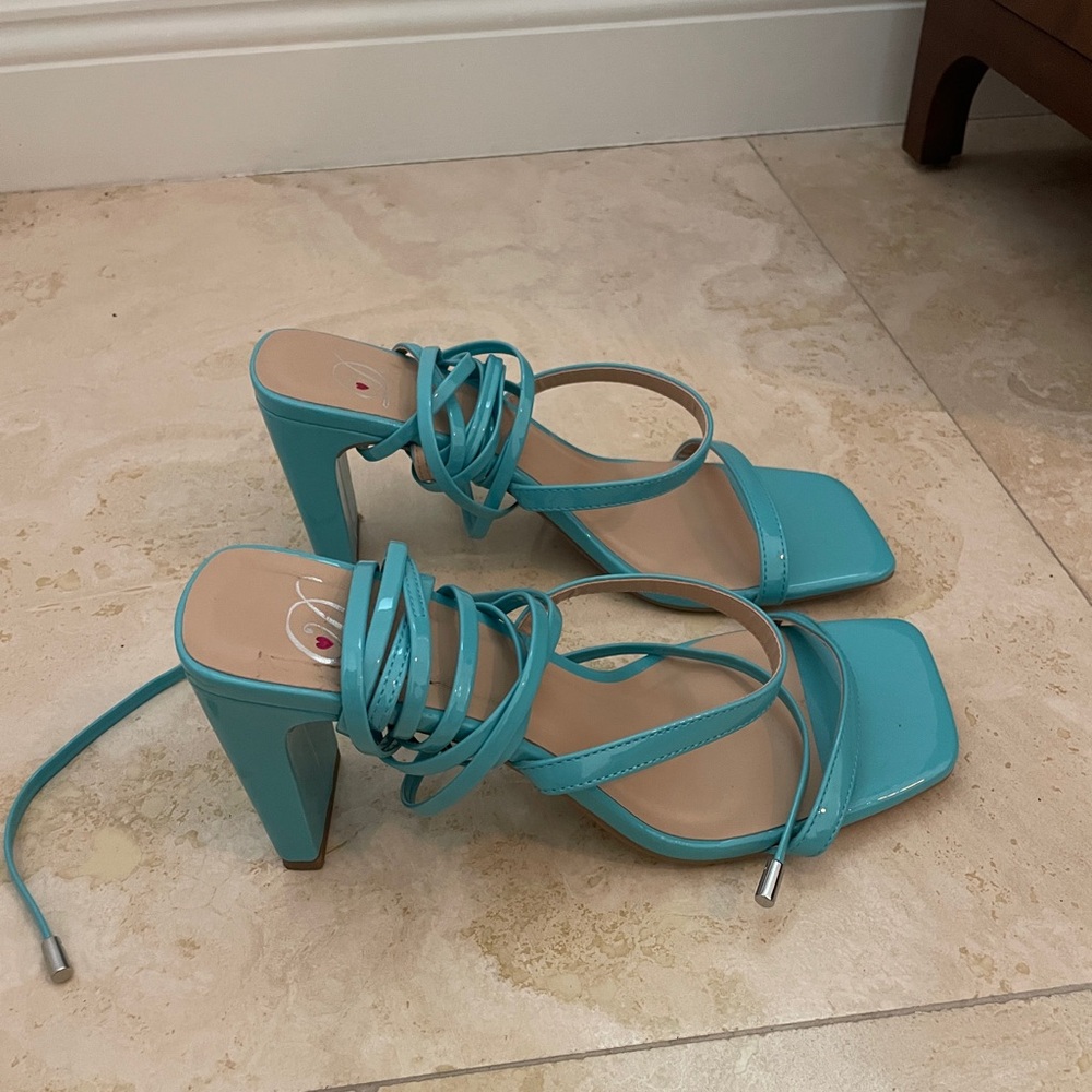Elegant Blue Strappy Heels